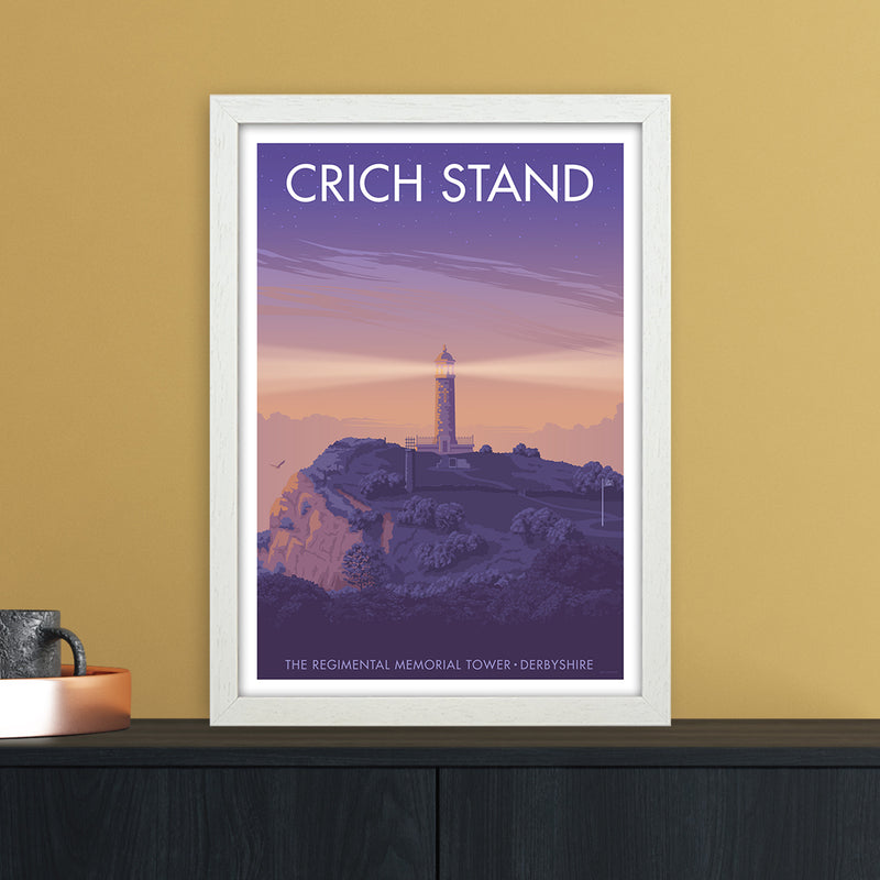 Derbyshire Crich Stand Art Print by Stephen Millership A3 Oak Frame