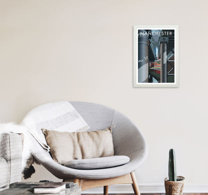 Manchester by Stephen Millership A3 Oak Frame