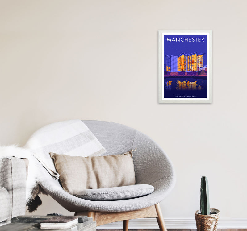 Manchester by Stephen Millership A3 Oak Frame