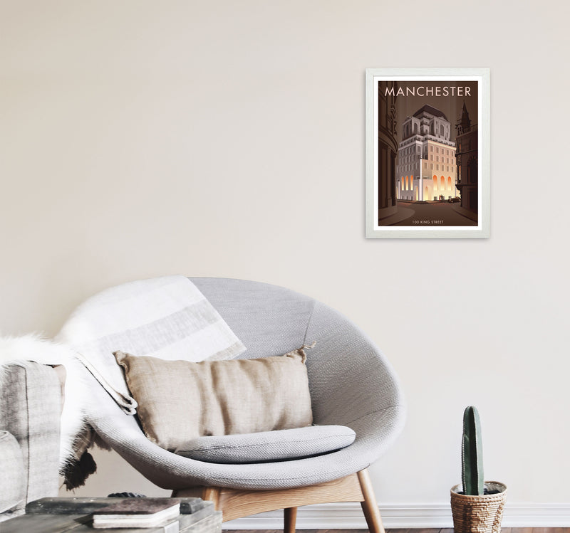 Manchester by Stephen Millership A3 Oak Frame