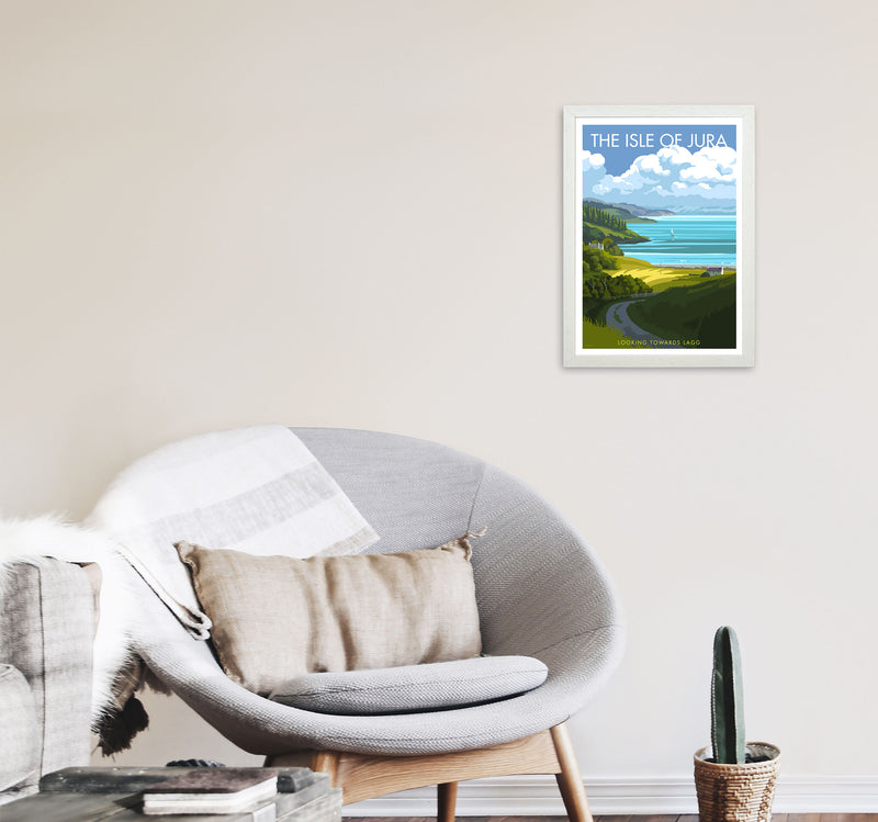 The Isle of Jura Art Print by Stephen Millership A3 Oak Frame