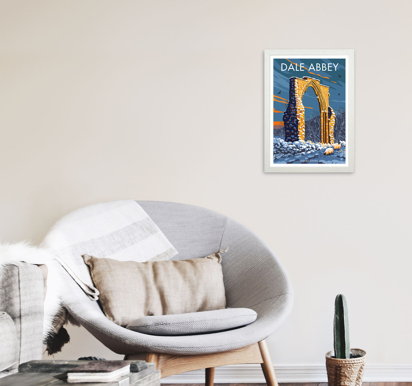 Dale Abbey Derbyshire Art Print by Stephen Millership A3 Oak Frame