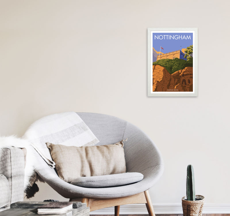Castle Rock Nottingham Framed Digital Art Print by Stephen Millership A3 Oak Frame