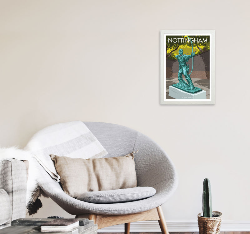 Nottingham Art Print by Stephen Millership A3 Oak Frame