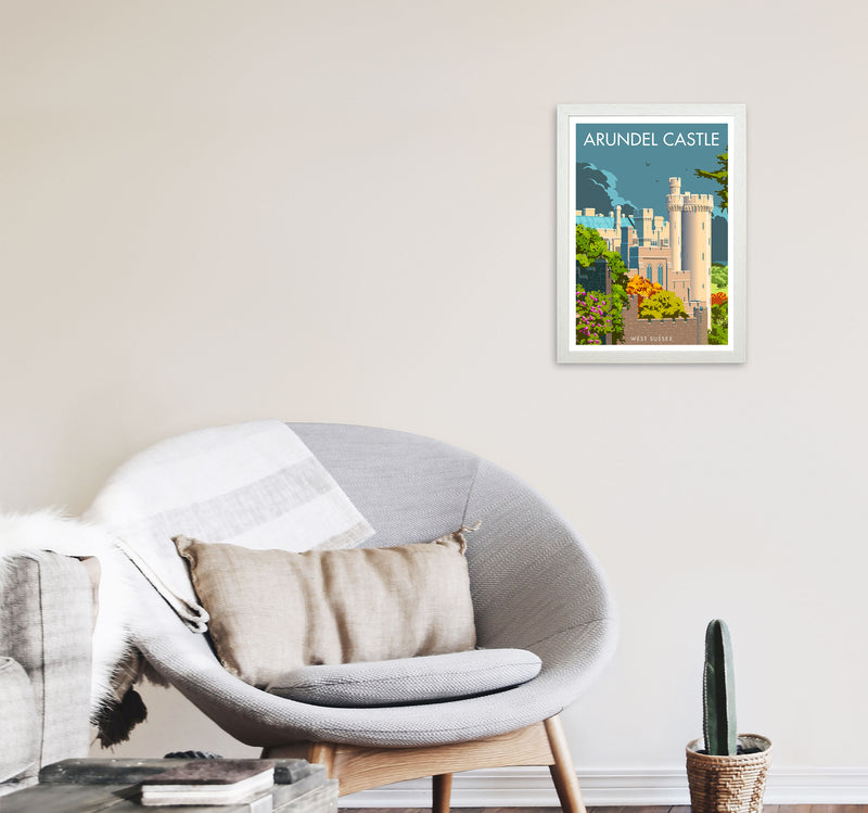 Arundel Castle Sussex Art Print by Stephen Millership A3 Oak Frame