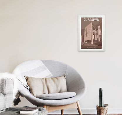 Glasgow Art Print by Stephen Millership A3 Oak Frame