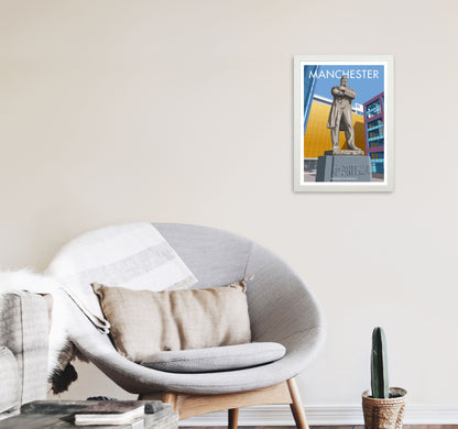 Manchester Framed Digital Art Print by Stephen Millership A3 Oak Frame