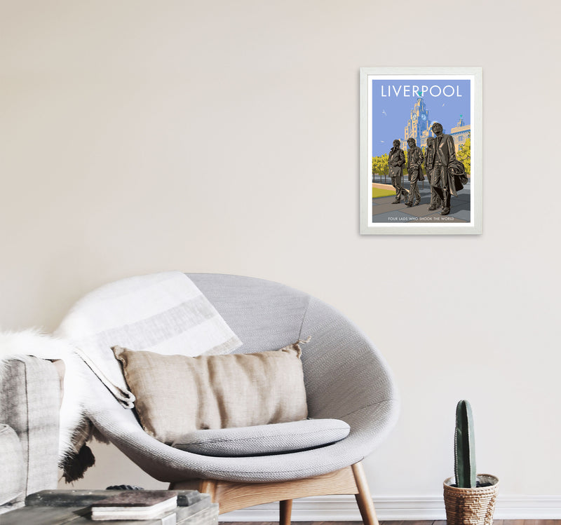 Liverpool Art Print by Stephen Millership A3 Oak Frame