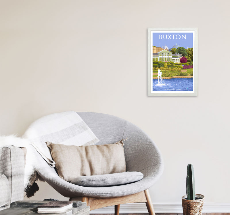 Buxton Derbyshire Travel Art Print by Stephen Millership A3 Oak Frame