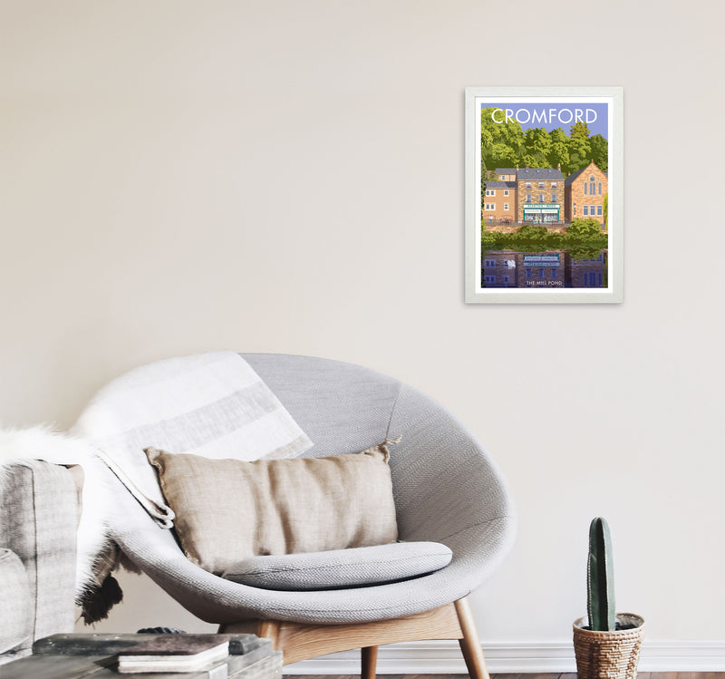 Cromford Derbyshire Travel Art Print by Stephen Millership A3 Oak Frame