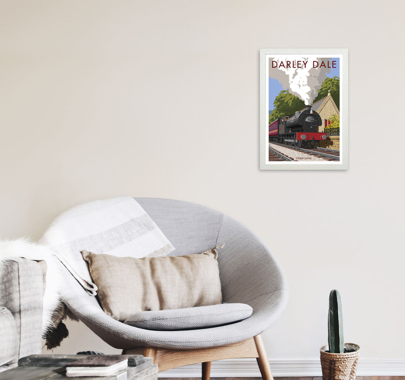 Darley Dale Derbyshire Travel Art Print by Stephen Millership A3 Oak Frame