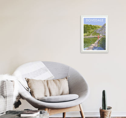 Dovedale Derbyshire Travel Art Print by Stephen Millership A3 Oak Frame