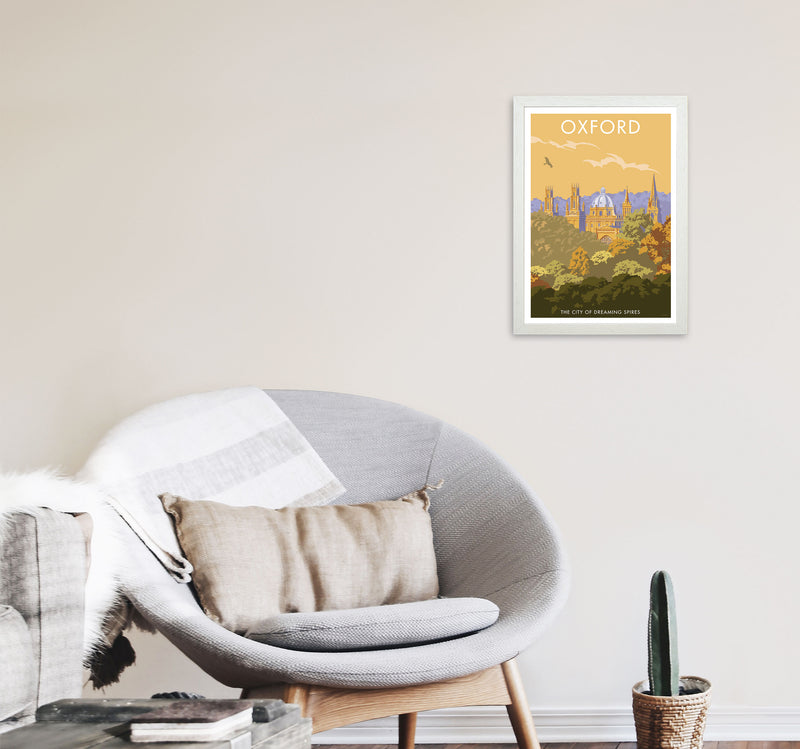 Oxford Travel Art Print by Stephen Millership A3 Oak Frame