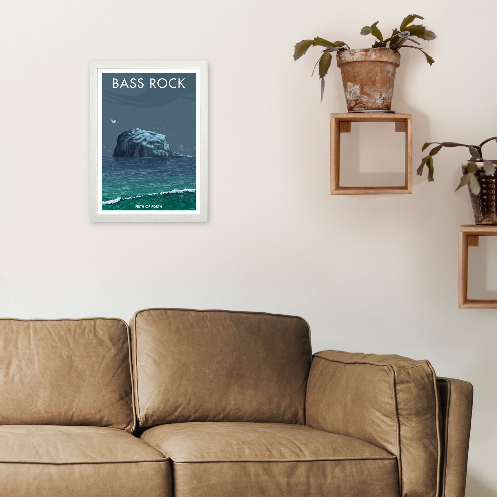 Scotland Bass Rock Art Print by Stephen Millership A3 Oak Frame