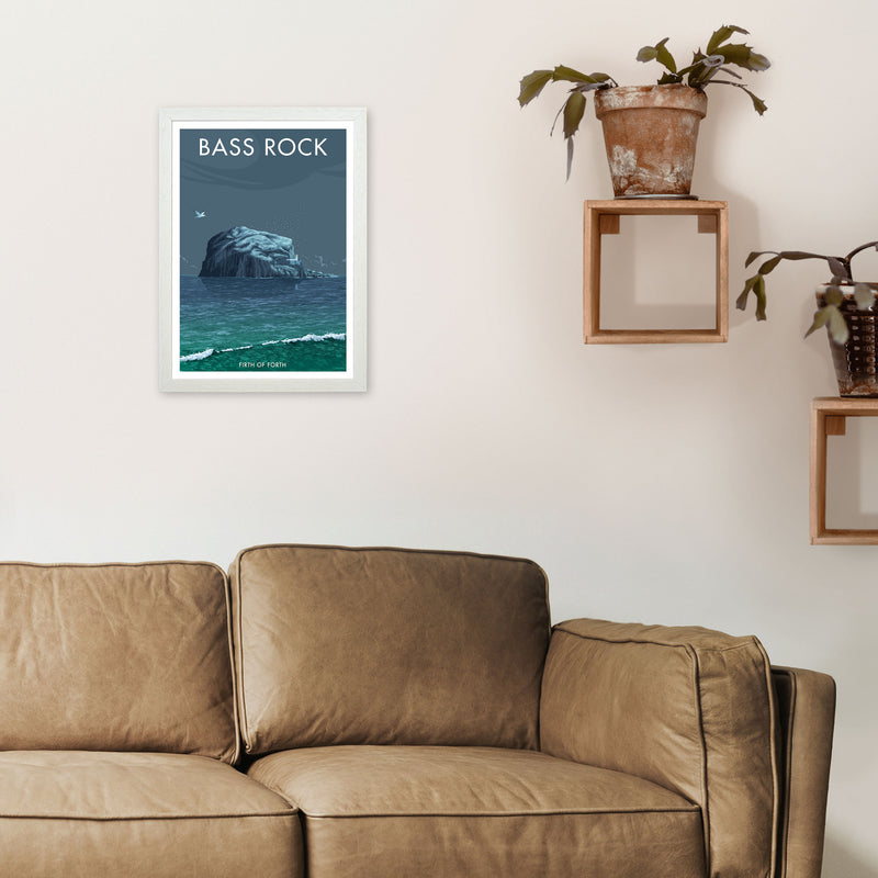 Scotland Bass Rock Art Print by Stephen Millership A3 Oak Frame