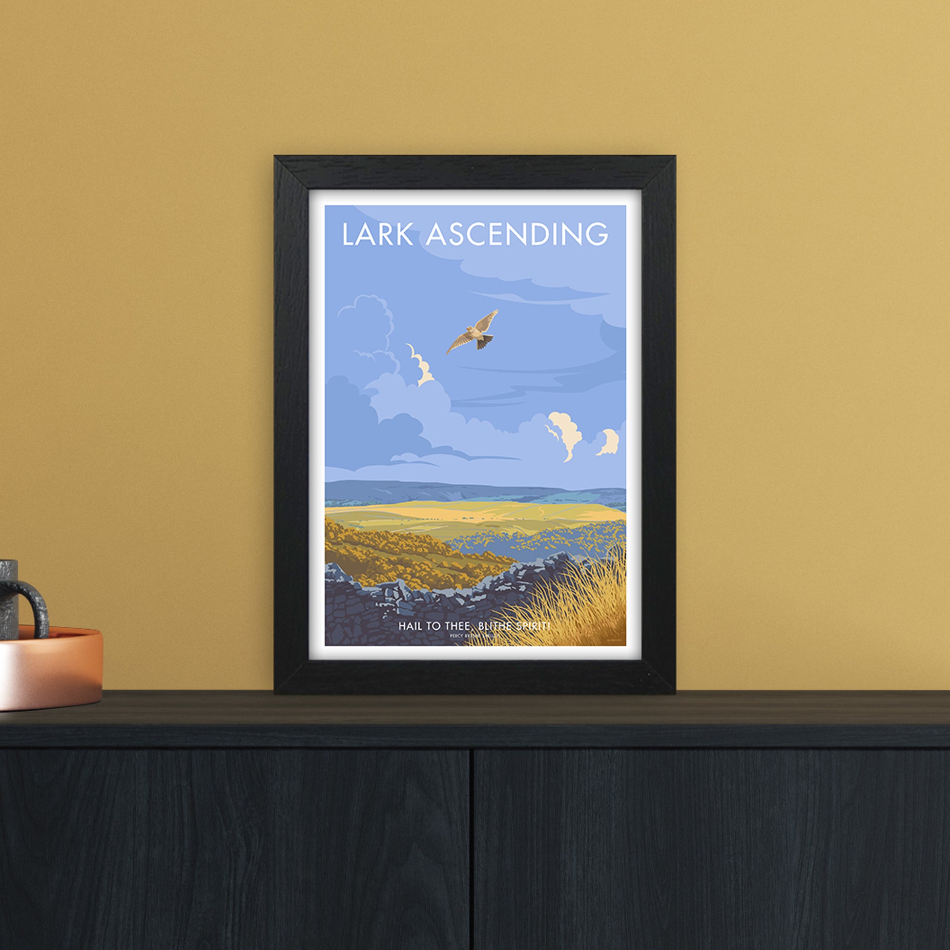 Lark Art Print by Stephen Millership A4 White Frame