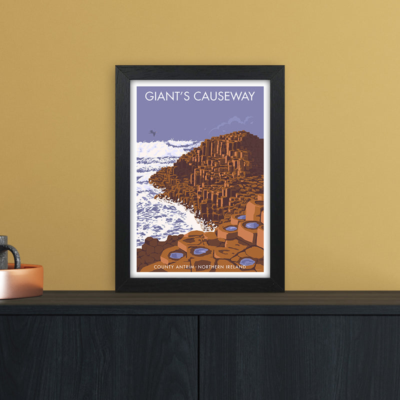NI Giant'S Causeway Art Print by Stephen Millership A4 White Frame