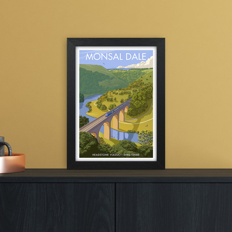 Derbyshire Monsal Dale 2 Art Print by Stephen Millership A4 White Frame