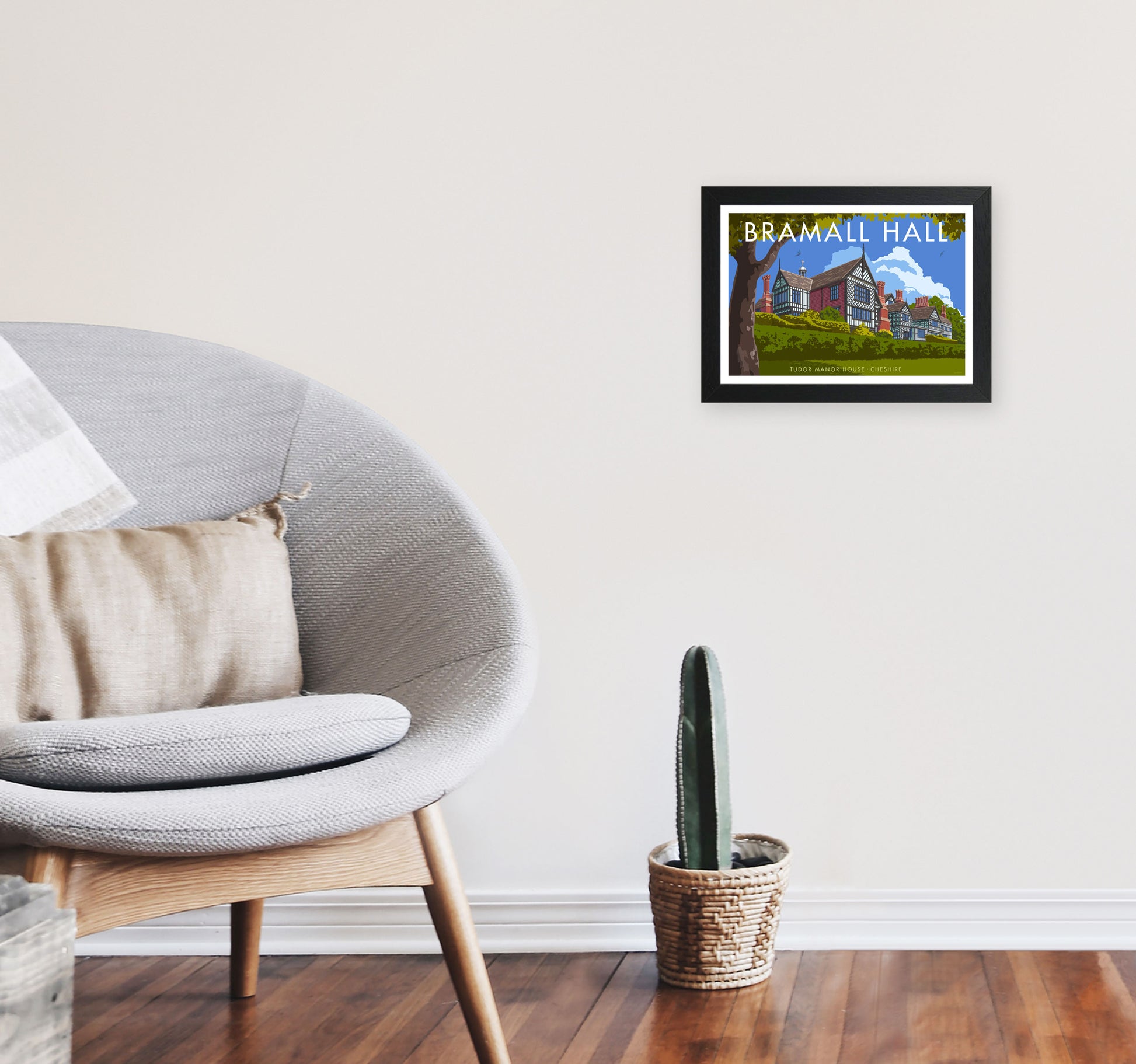 Bramall Hall by Stephen Millership A4 White Frame