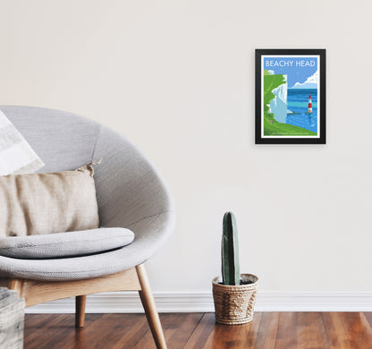 Beachy Head by Stephen Millership A4 White Frame