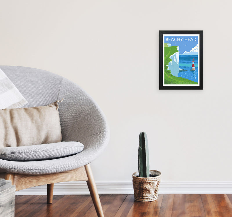 Beachy Head by Stephen Millership A4 White Frame
