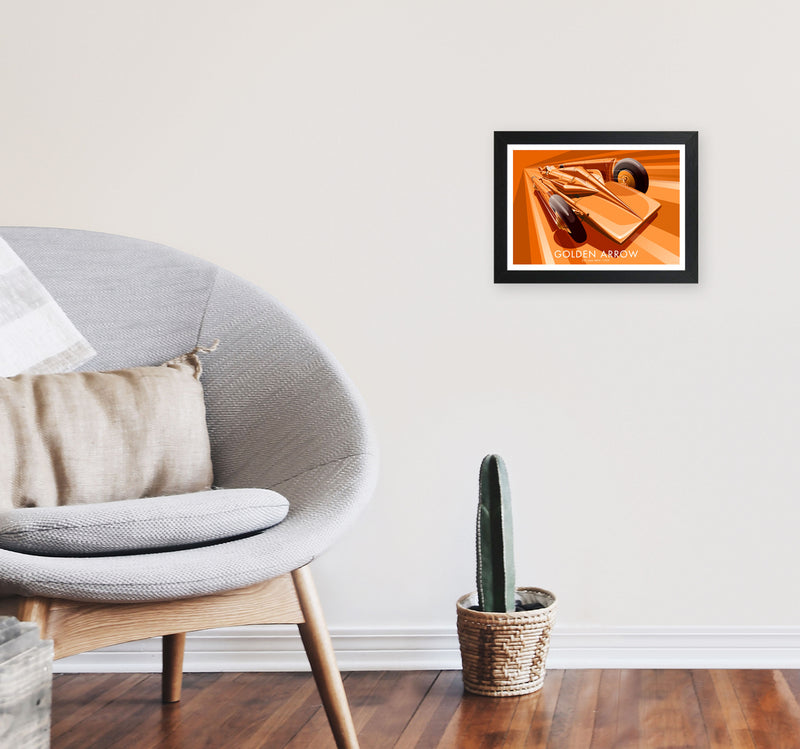 The Golden Arrow Art Print by Stephen Millership, Framed Transport Poster A4 White Frame