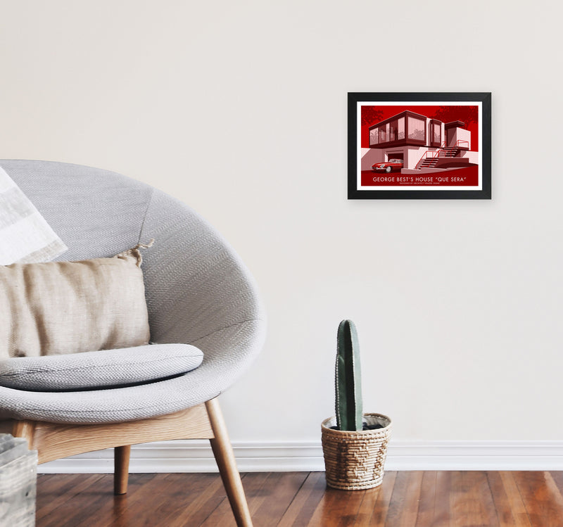 George Bests House by Stephen Millership A4 White Frame
