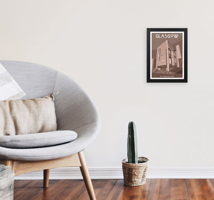 Glasgow Art Print by Stephen Millership A4 White Frame