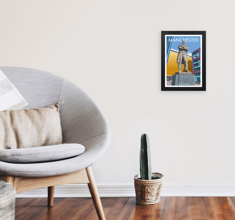 Manchester Framed Digital Art Print by Stephen Millership A4 White Frame
