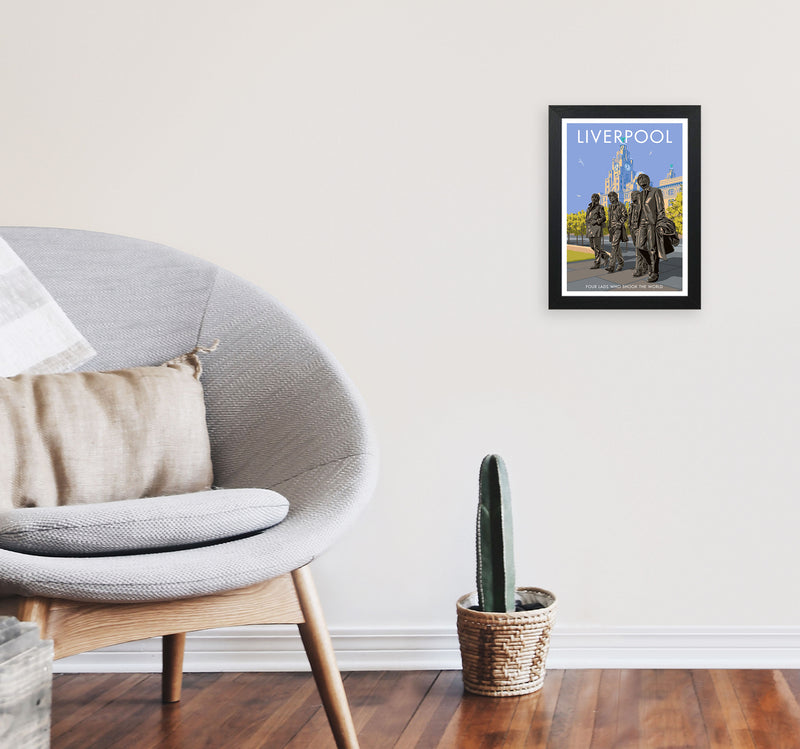 Liverpool Art Print by Stephen Millership A4 White Frame