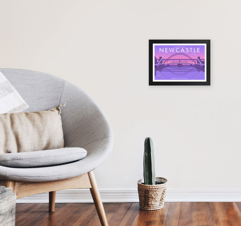 Bridges On The Tyne Newcastle Art Print by Stephen Millership A4 White Frame