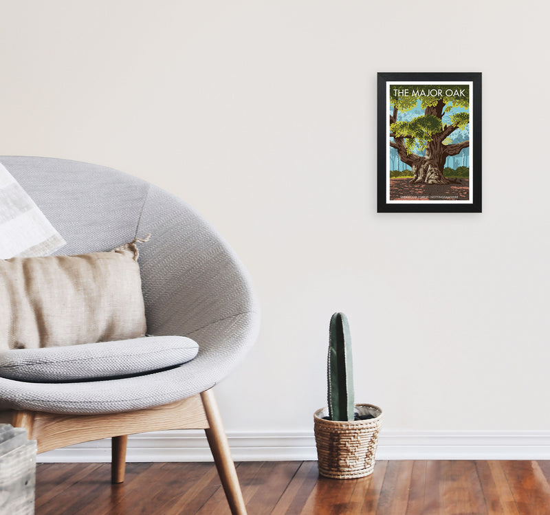 The Major Oak Art Print by Stephen Millership A4 White Frame