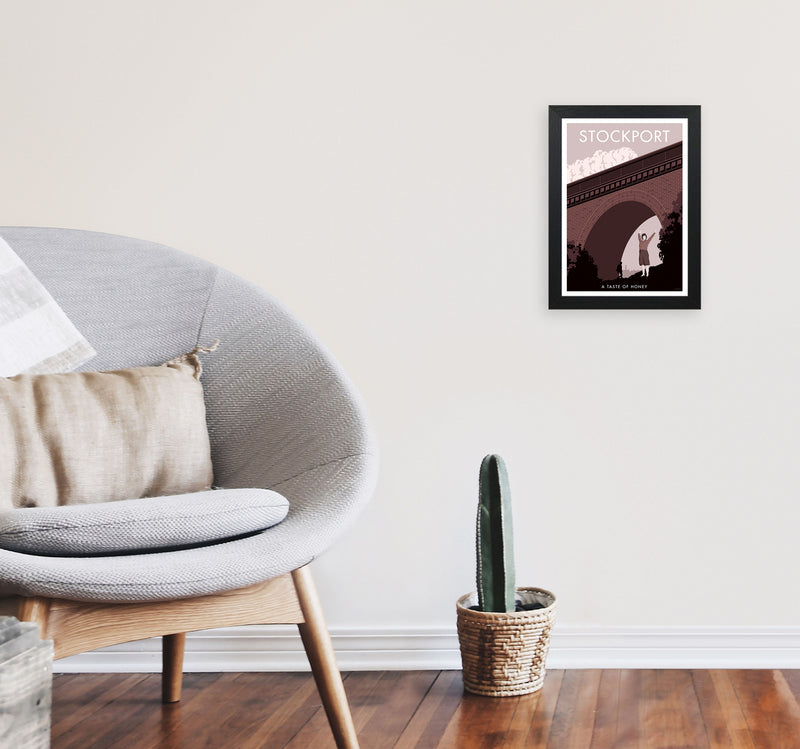 Stockport Art Print by Stephen Millership A4 White Frame