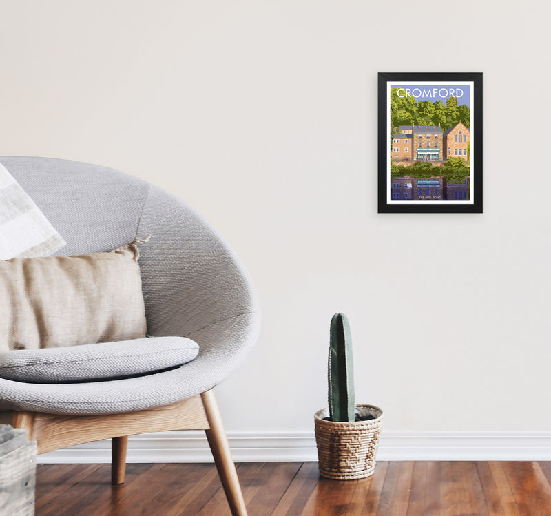 Cromford Derbyshire Travel Art Print by Stephen Millership A4 White Frame