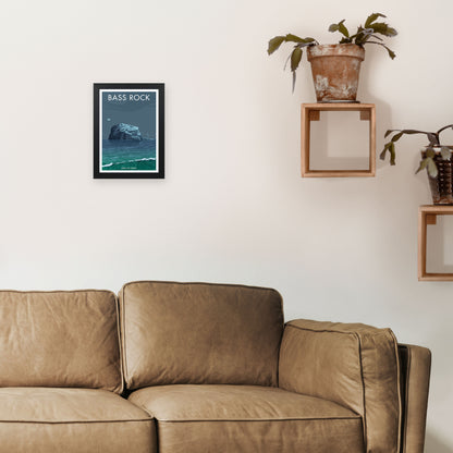 Scotland Bass Rock Art Print by Stephen Millership A4 White Frame