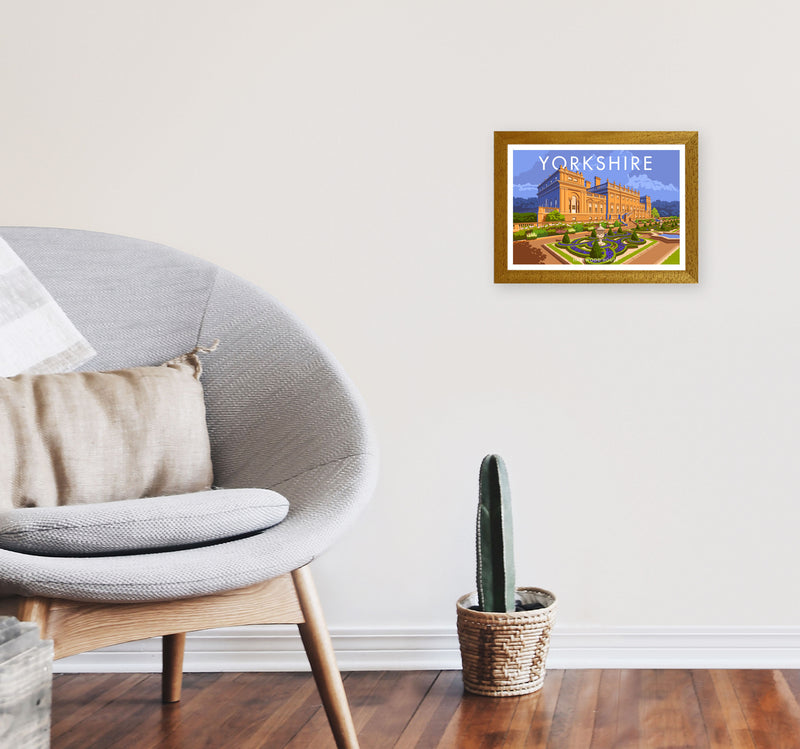 Yorkshire Landscape Art Print Vintage Travel Poster by Stephen Millership A4 Print Only
