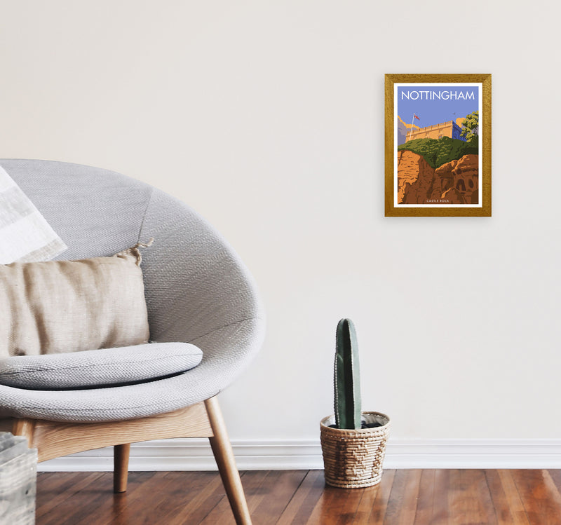 Castle Rock Nottingham Framed Digital Art Print by Stephen Millership A4 Print Only