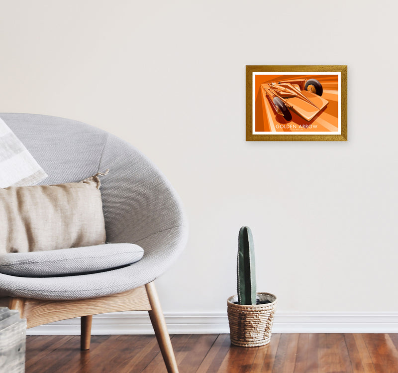 The Golden Arrow Art Print by Stephen Millership, Framed Transport Poster A4 Print Only