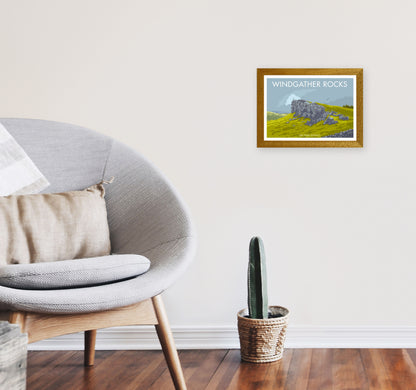 Windgather Rocks Derbyshire Travel Art Print by Stephen Millership A4 Print Only