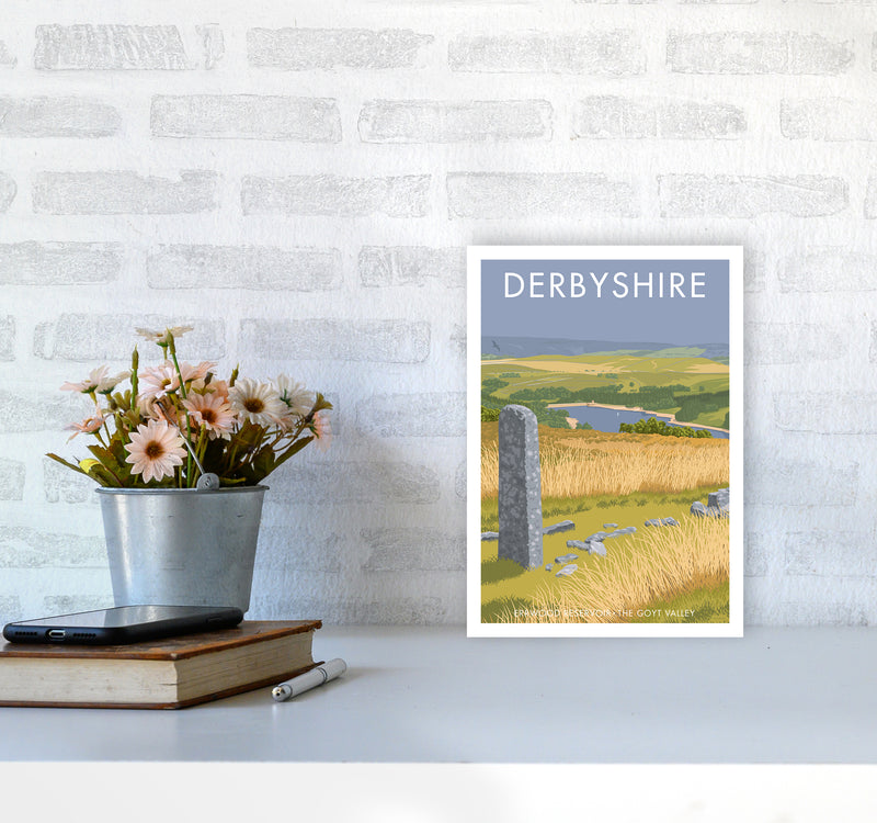 Derbyshire Errwood Travel Art Print By Stephen Millership A4 Black Frame