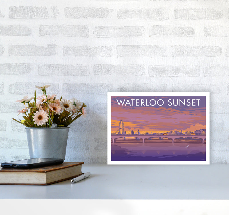 London Waterloo Travel Art Print By Stephen Millership A4 Black Frame