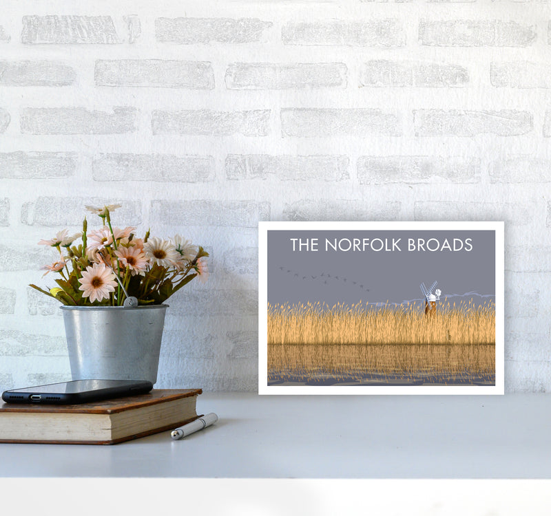 Norfolk Broads Travel Art Print By Stephen Millership A4 Black Frame