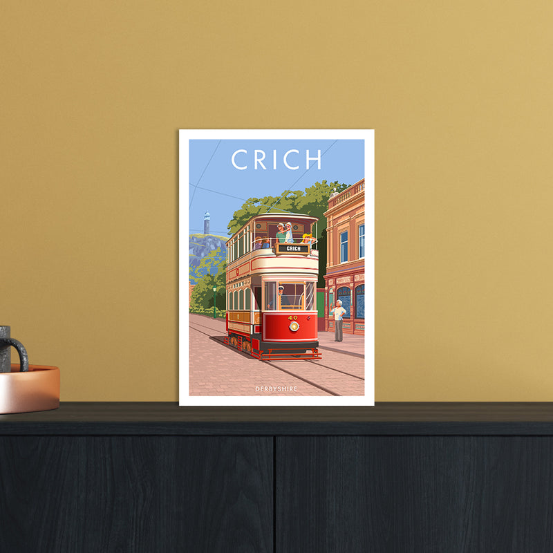 Derbyshire Crich Art Print by Stephen Millership A4 Black Frame