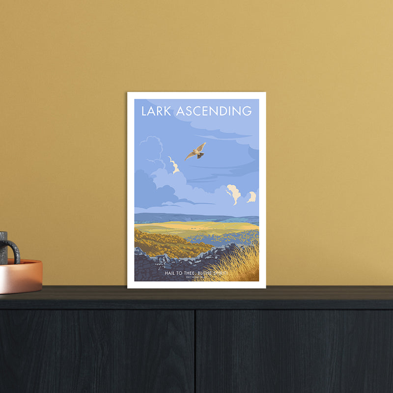 Lark Art Print by Stephen Millership A4 Black Frame