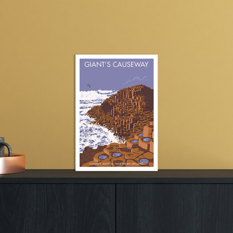 NI Giant'S Causeway Art Print by Stephen Millership A4 Black Frame