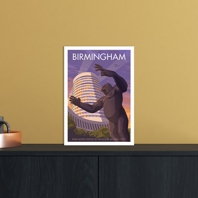 Birmingham King Kong Art Print by Stephen Millership A4 Black Frame