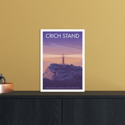 Derbyshire Crich Stand Art Print by Stephen Millership A4 Black Frame