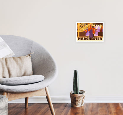 Madchester by Stephen Millership A4 Black Frame