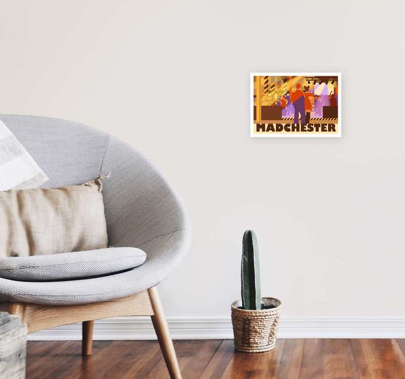 Madchester by Stephen Millership A4 Black Frame