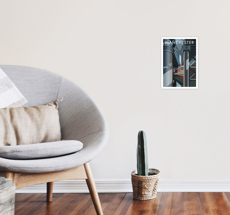 Manchester by Stephen Millership A4 Black Frame